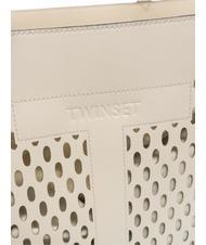 TWINSET WINDOW OVAL T Sac cabas avec pochette Ivoire - Sacs pour Femme - 3