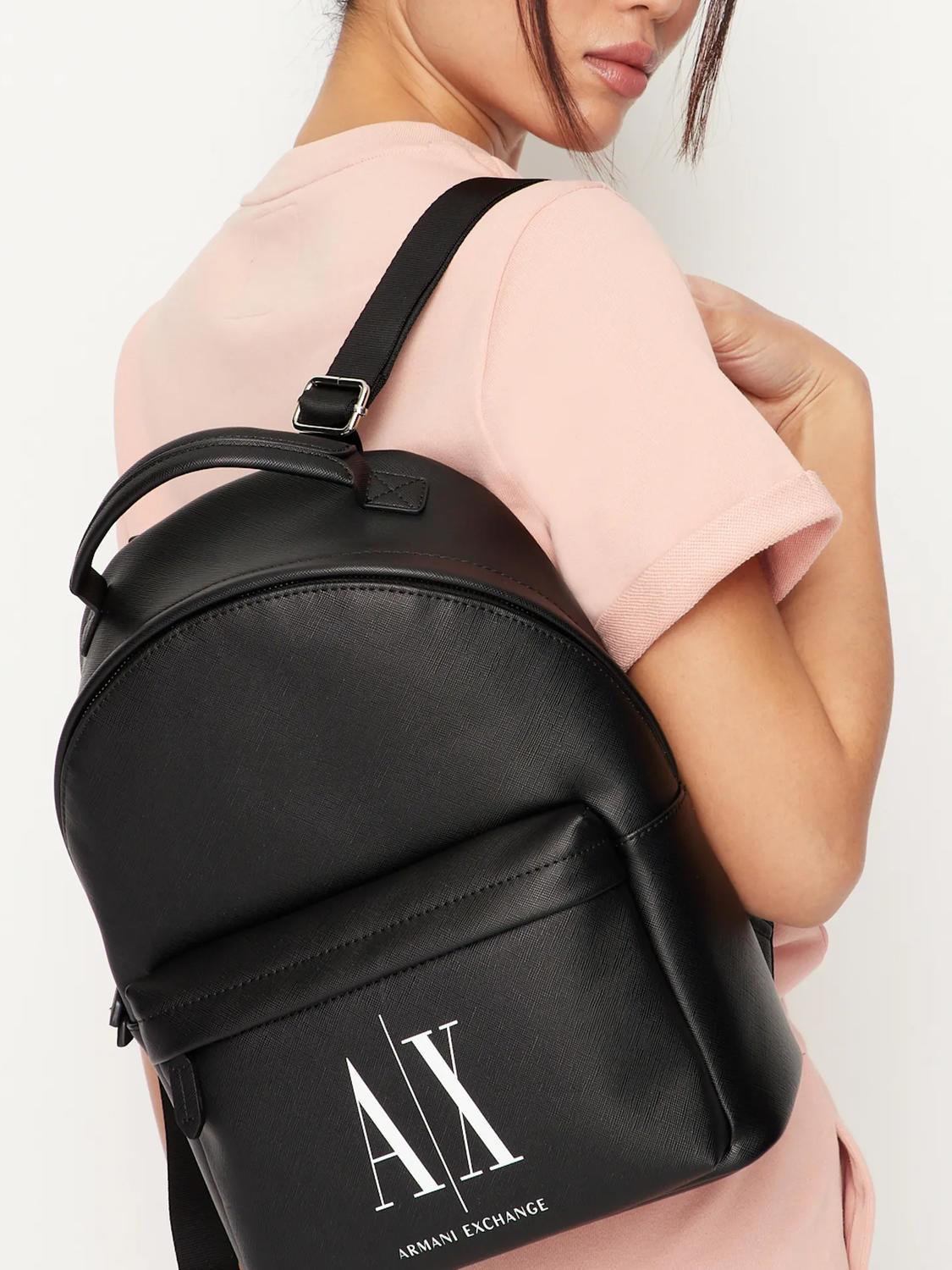 Armani Exchange A X Logo Sac Dos Avec Poche Noir Achetez