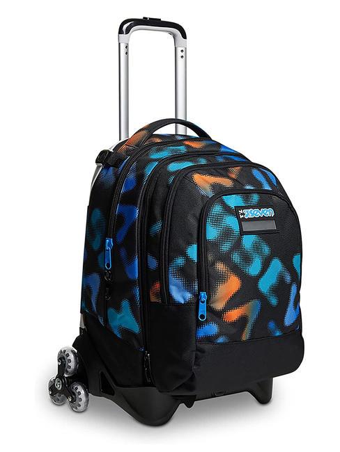 MELT BOY JACK Sac &agrave; dos trolley amovible &agrave; 3 roues Noir - Sacs &agrave; dos &agrave; roulettes