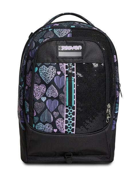 PATCHYHEART GIRL JACK Sac &agrave; dos trolley amovible &agrave; 2 roues Noir - Sacs &agrave; dos &agrave; roulettes