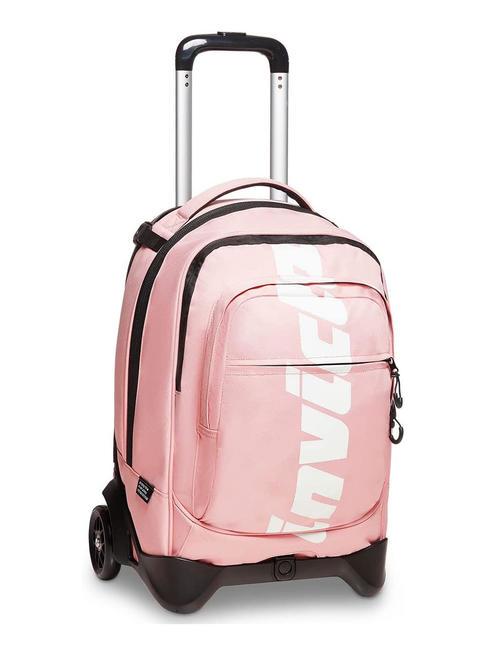 LOGO NEW PLUG Sac &agrave; dos trolley amovible &agrave; 2 roues mauve p&acirc;le - Sacs &agrave; dos &agrave; roulettes