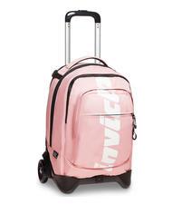 INVICTA LOGO NEW PLUG Sac &agrave; dos trolley amovible &agrave; 2 roues mauve p&acirc;le - Sacs &agrave; dos &agrave; roulettes - 4