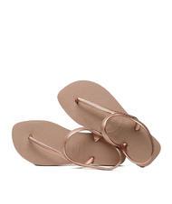 HAVAIANAS FLASH URBAN  Sandales tongs rose / or - Chaussures Femme - 4