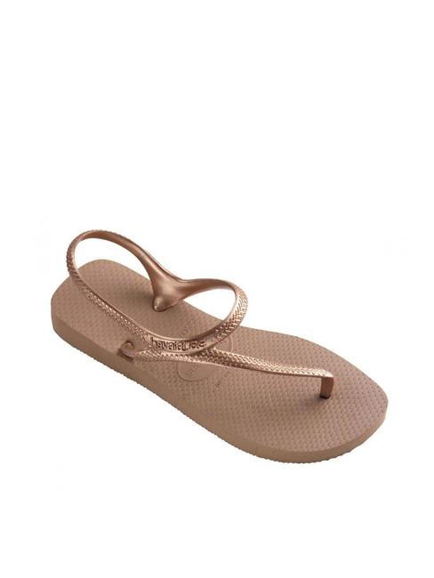 FLASH URBAN  Sandales tongs rose / or - Chaussures Femme