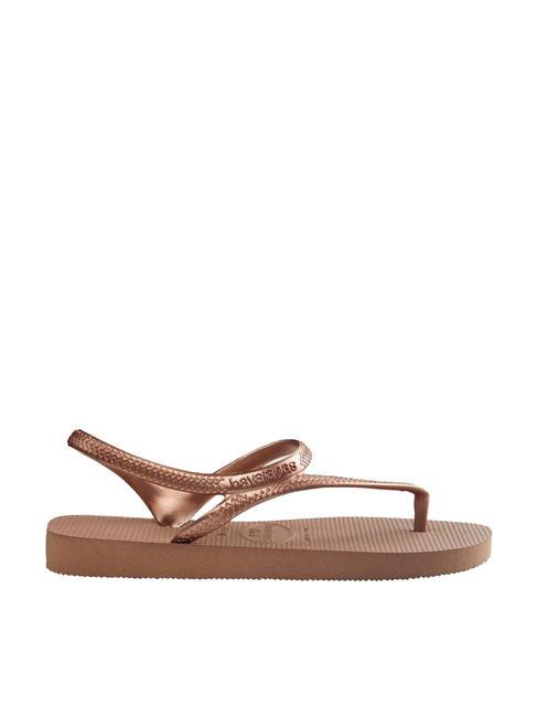 FLASH URBAN  Sandales tongs rose / or - Chaussures Femme