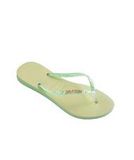 HAVAIANAS SLIM GLITTER FLOURISH Tongs en caoutchouc jardin vert - Chaussures Femme - 2