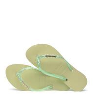 HAVAIANAS SLIM GLITTER FLOURISH Tongs en caoutchouc jardin vert - Chaussures Femme - 4