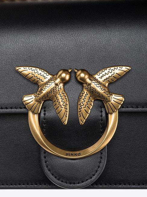 LOVE ONE MINI Mini sac en cuir de veau noir-or antique - Sacs pour Femme