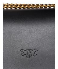 PINKO LOVE ONE MINI Mini sac en cuir de veau noir-or antique - Sacs pour Femme - 5