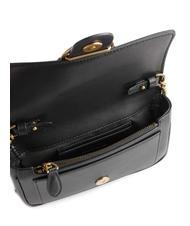 PINKO LOVE ONE POCKET Sac &agrave; bandouli&egrave;re en cuir noir-or antique - Sacs pour Femme - 4
