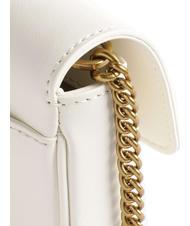 PINKO LOVE ONE POCKET Sac &agrave; bandouli&egrave;re en cuir blanc de soie-or antique - Sacs pour Femme - 3