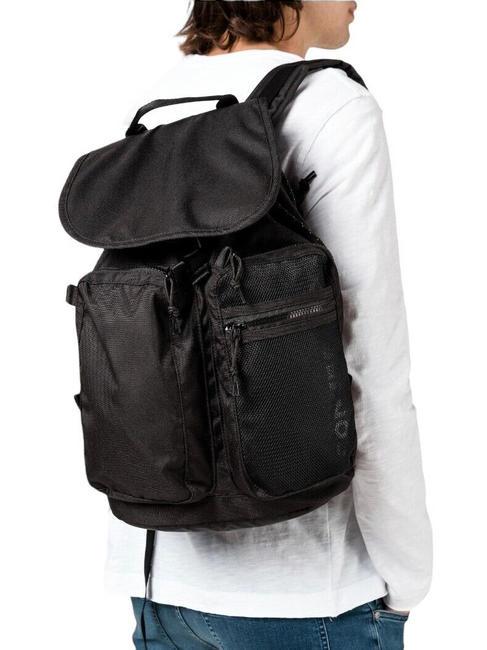  Sac &agrave; dos RUCKSACK avec rabat NOIR - Sacs &agrave; dos pour l'&Eacute;cole & les Loisirs