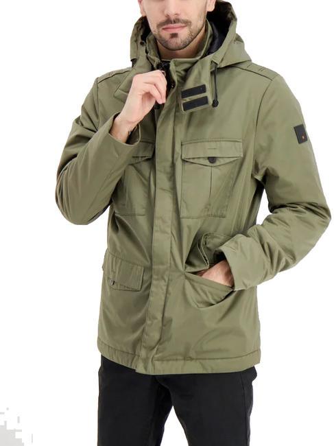 SKATE HY Veste militaire avec capuche olive foncé - Vestes pour hommes