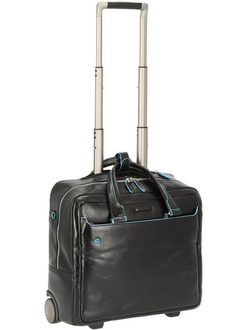 BLUE SQUARE Trolley pilote en cuir, support PC 15,6" Noir - Pilot case et Sacs ordinateur à roulettes