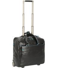 PIQUADRO BLUE SQUARE Trolley pilote en cuir, support PC 15,6" - Pilot case et Sacs ordinateur à roulettes