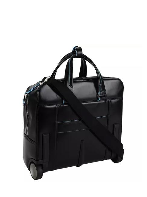 BLUE SQUARE Trolley pilote en cuir, support PC 15,6" Noir - Pilot case et Sacs ordinateur à roulettes