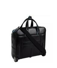 PIQUADRO BLUE SQUARE Trolley pilote en cuir, support PC 15,6" Noir - Pilot case et Sacs ordinateur à roulettes - 3