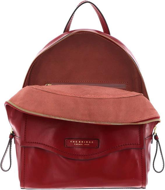 COSTANZA Sac &agrave; dos en cuir cerise / or - Sacs pour Femme