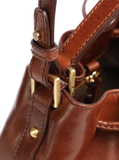 STORY DONNA Sac seau en cuir MARRON - Sacs pour Femme