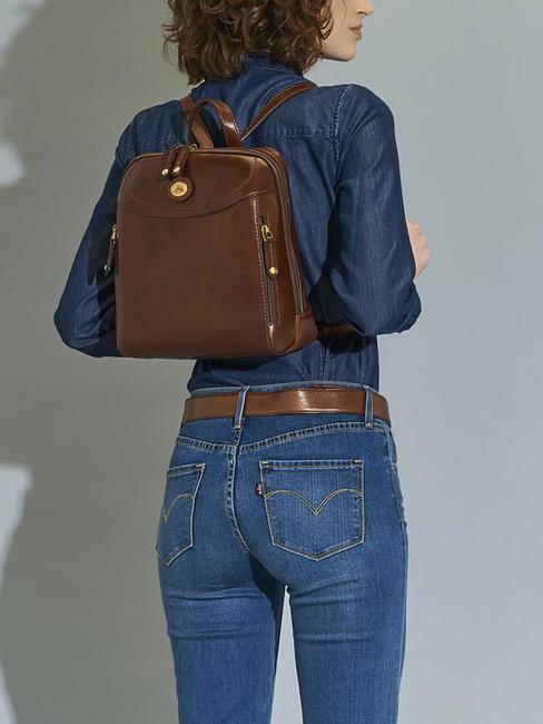 STORY DONNA Sac à dos en cuir MARRON - Sacs pour Femme