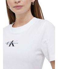 CALVIN KLEIN CK JEANS MONOLOGO T-shirt coupe slim en coton Blanc brillant - T-shirt - 3