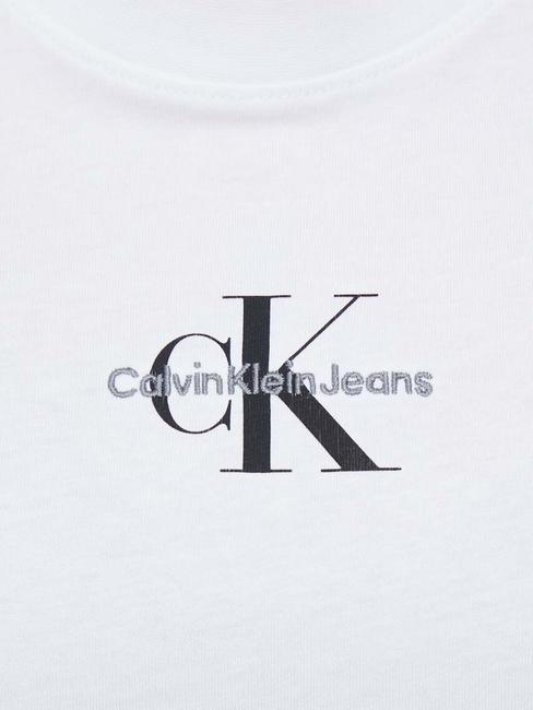 CK JEANS MONOLOGO T-shirt coupe slim en coton Blanc brillant - T-shirt