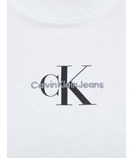 CALVIN KLEIN CK JEANS MONOLOGO T-shirt coupe slim en coton Blanc brillant - T-shirt - 4