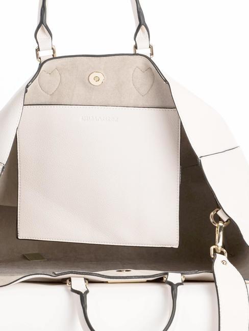NATASHA Shopper &agrave; main, avec bandouli&egrave;re blanc - Sacs pour Femme