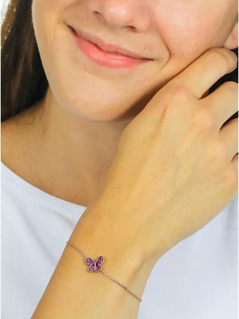 FARFALLE Bracelet zircon cubique violet Rose - Bracelets