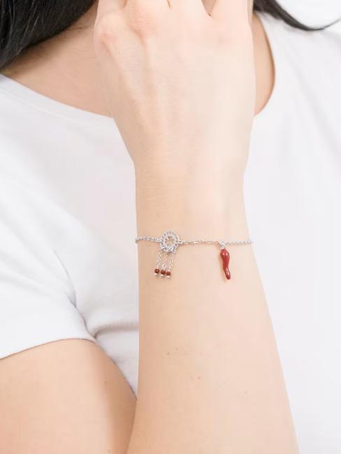 ACCHIAPPAMORE Bracelet en cristal rouge Rose - Bracelets