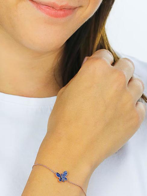 FARFALLE Bracelet zircon bleu et blanc Rose - Bracelets