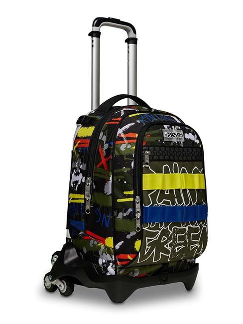 JACK FLUO BELTS Sac &agrave; dos trolley 3 en 1, amovible camouflage vert - Sacs &agrave; dos &agrave; roulettes