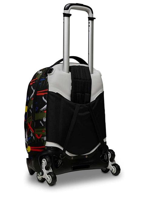JACK FLUO BELTS Sac &agrave; dos trolley 3 en 1, amovible camouflage vert - Sacs &agrave; dos &agrave; roulettes