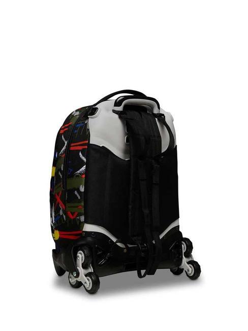 JACK FLUO BELTS Sac &agrave; dos trolley 3 en 1, amovible camouflage vert - Sacs &agrave; dos &agrave; roulettes