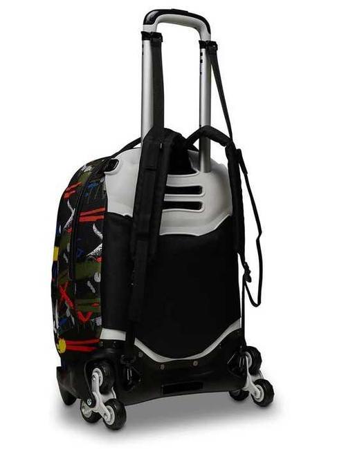 JACK FLUO BELTS Sac &agrave; dos trolley 3 en 1, amovible camouflage vert - Sacs &agrave; dos &agrave; roulettes