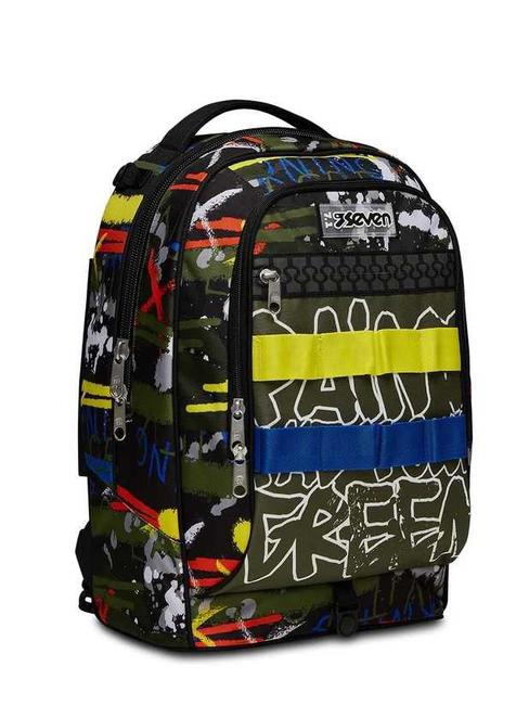 JACK FLUO BELTS Sac &agrave; dos trolley 3 en 1, amovible camouflage vert - Sacs &agrave; dos &agrave; roulettes