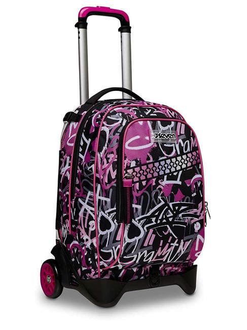 JACJ CHULKY Sac &agrave; dos avec trolley amovible VIOLET ROSE - Sacs &agrave; dos &agrave; roulettes