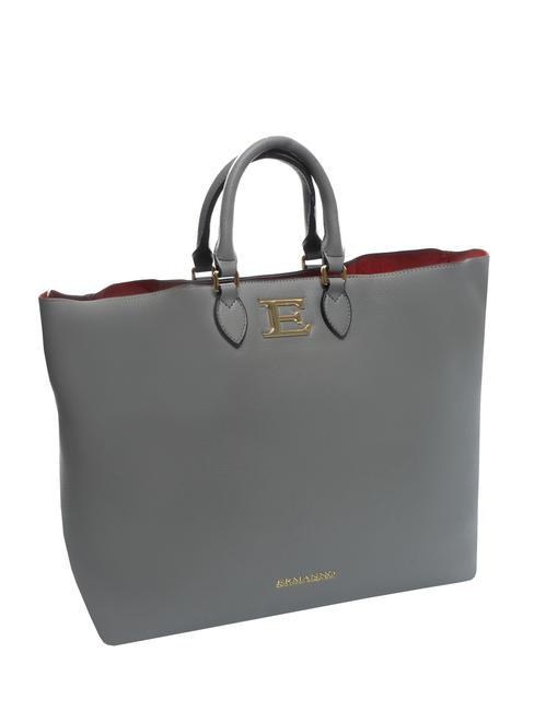 NATASHA Shopper &agrave; main, avec bandouli&egrave;re grise - Sacs pour Femme