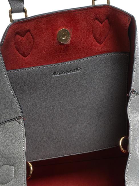 NATASHA Shopper &agrave; main, avec bandouli&egrave;re grise - Sacs pour Femme