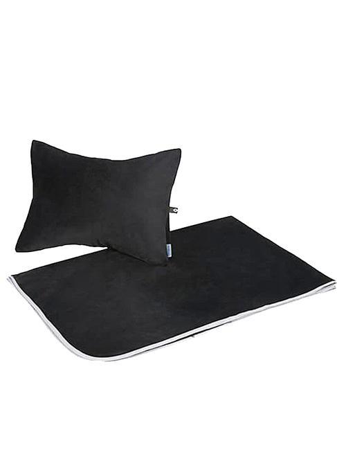 GLOBAL TRAVEL Kit confort Oreiller et Couverture NOIR - Accessoires Voyage