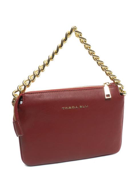 MILANO Sac en cuir clout&eacute; rouge fonc&eacute; - Sacs pour Femme