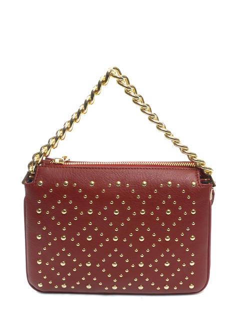 MILANO Sac en cuir clout&eacute; rouge fonc&eacute; - Sacs pour Femme