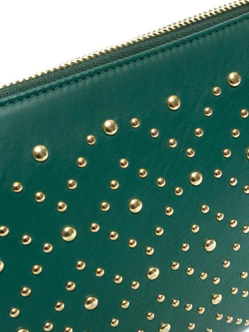 MILANO Sac en cuir clout&eacute; vert - Sacs pour Femme