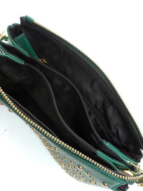 MILANO Sac en cuir clout&eacute; vert - Sacs pour Femme