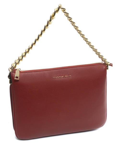 MILANO Sac en cuir avec bandouli&egrave;re rouge fonc&eacute; - Sacs pour Femme