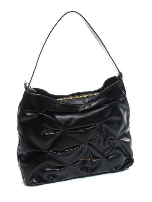 STOCCOLMA Sac bandouli&egrave;re &agrave; plis Noir - Sacs pour Femme