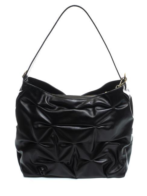 STOCCOLMA Sac bandouli&egrave;re &agrave; plis Noir - Sacs pour Femme