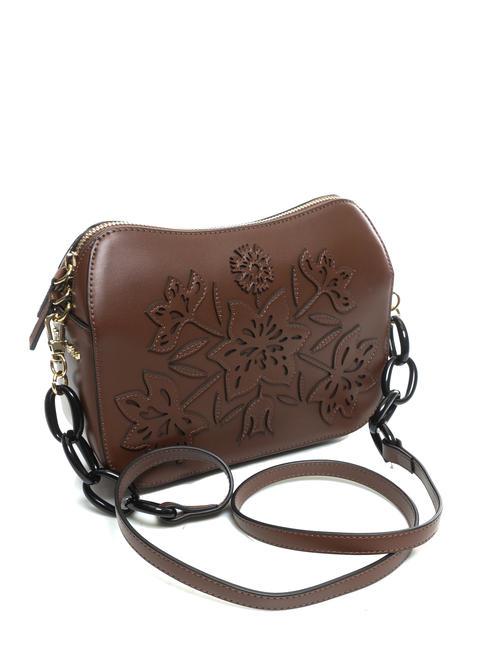 OLANDA Sac bandouli&egrave;re brod&eacute; MARRON - Sacs pour Femme