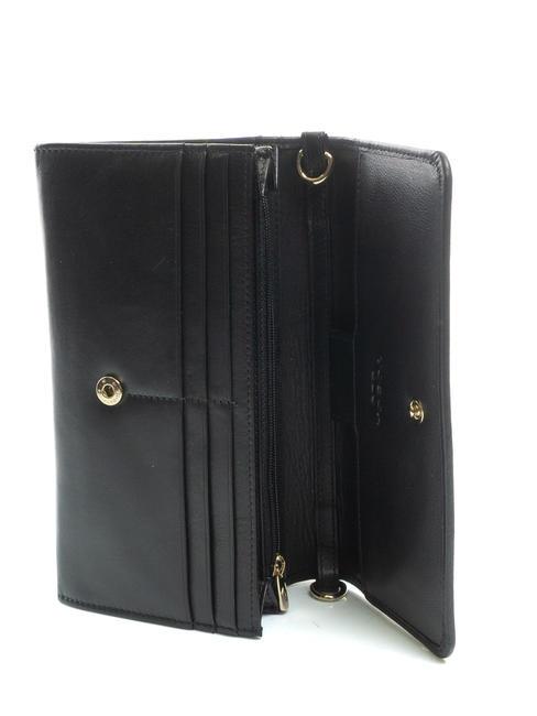 NIZZA Grand portefeuille &agrave; clous Noir - Portefeuilles Femme