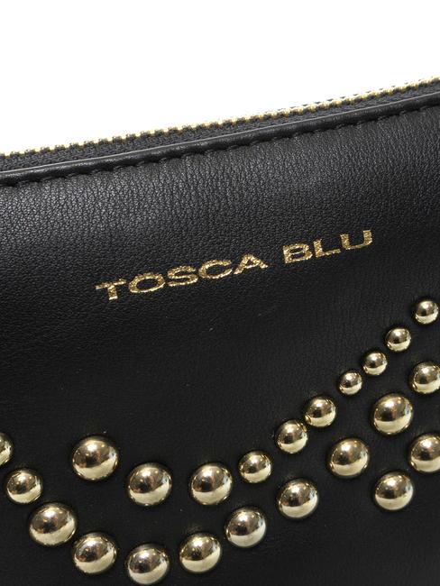 NIZZA Bandouli&egrave;re trois compartiments avec clous Noir - Sacs pour Femme